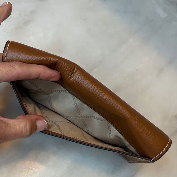 Michael Kors Wallet Leather Pebbled Slip Snap Closure Flap Wallet - Picture 7 of 16